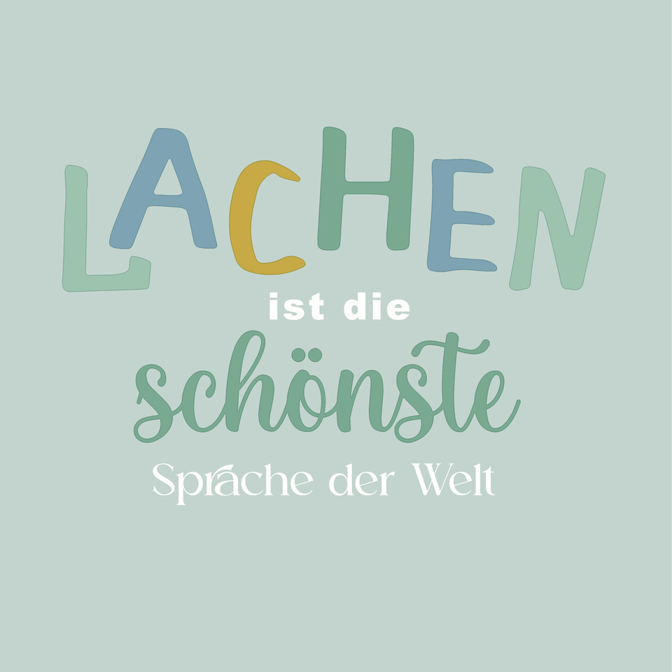 Motivserviette, Lachen ist die schönste Sprache, 33 x 33 cm, 3-lagig, 20 Stück