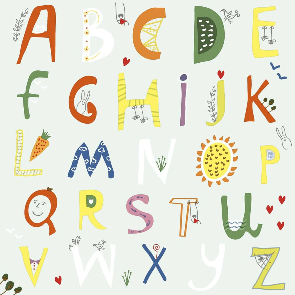 Motivserviette, Alphabet, 33 x 33 cm, 3-lagig, 20 Stück