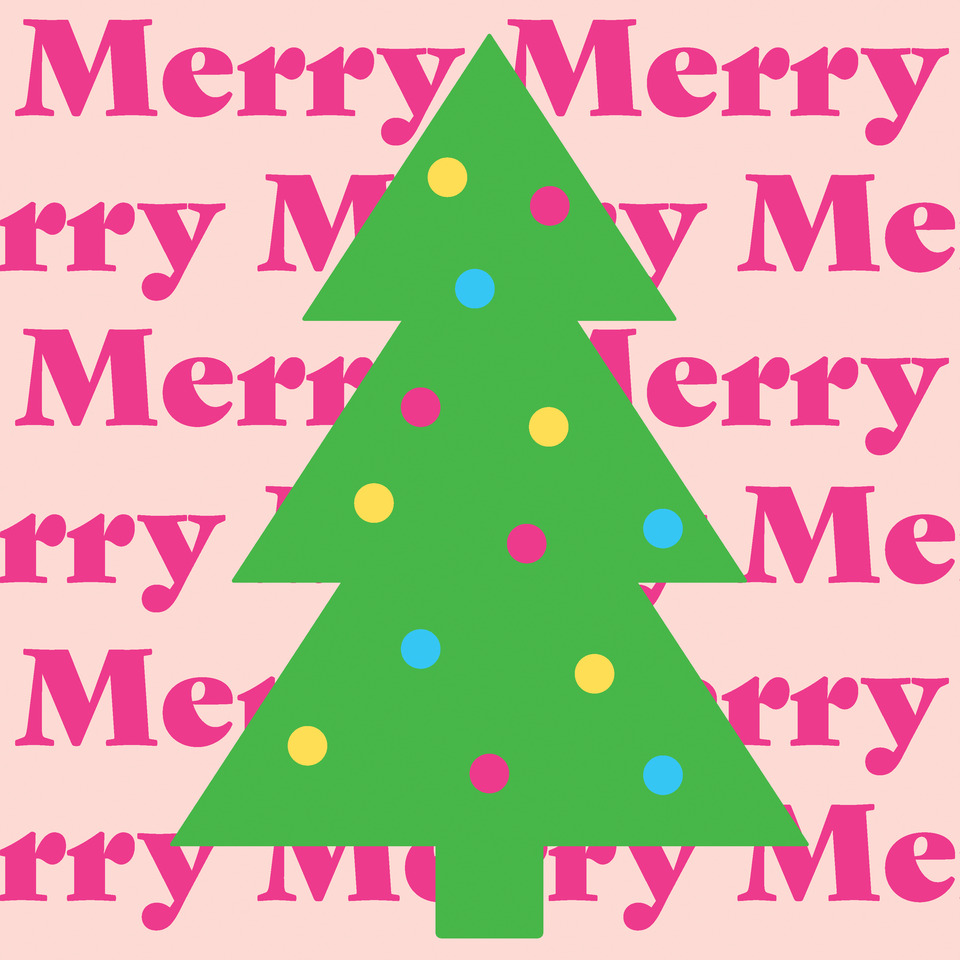 Weihnachts-Zelltuchserviette, Christmas Merry Merry, 33 x 33 cm, 3-lagig, 20 Stück