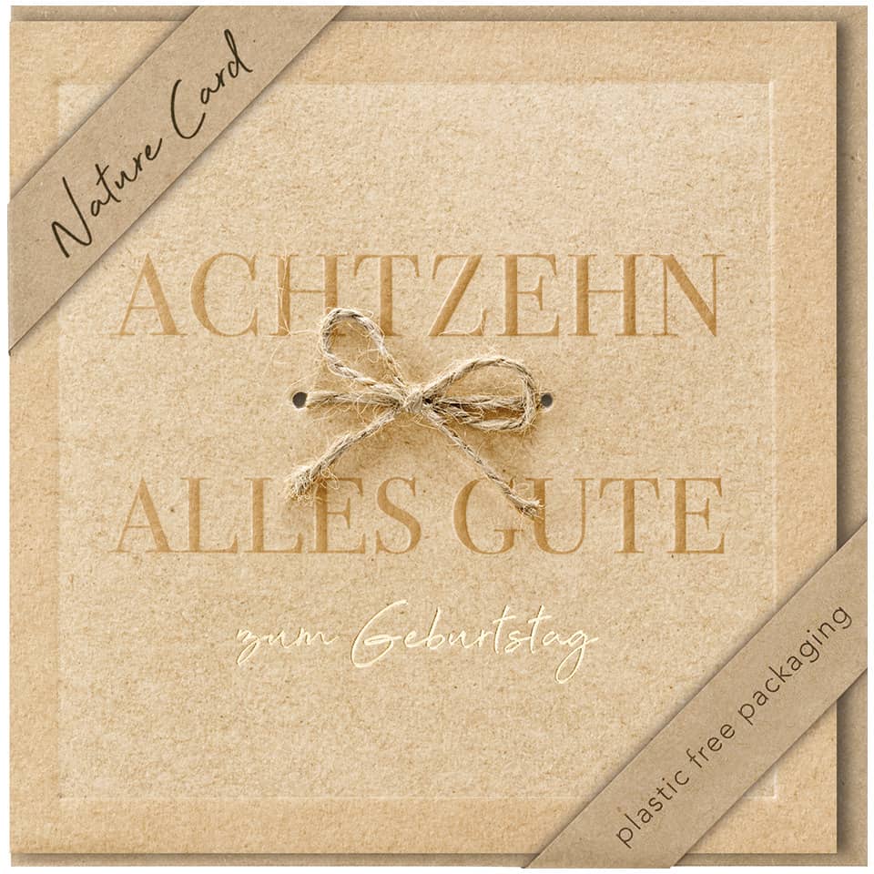 Geburtstagskarte Zahl 18 - Nature Card, inkl. Umschlag