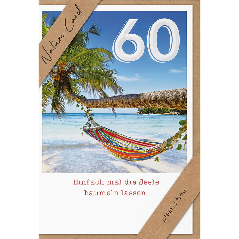 Geburtstagskarte Zahl 60 - Nature Card, inkl. Umschlag