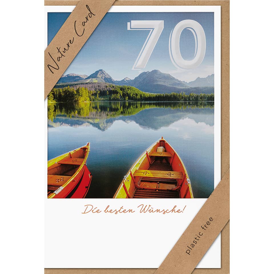 Geburtstagskarte Zahl 70 - Nature Card, inkl. Umschlag
