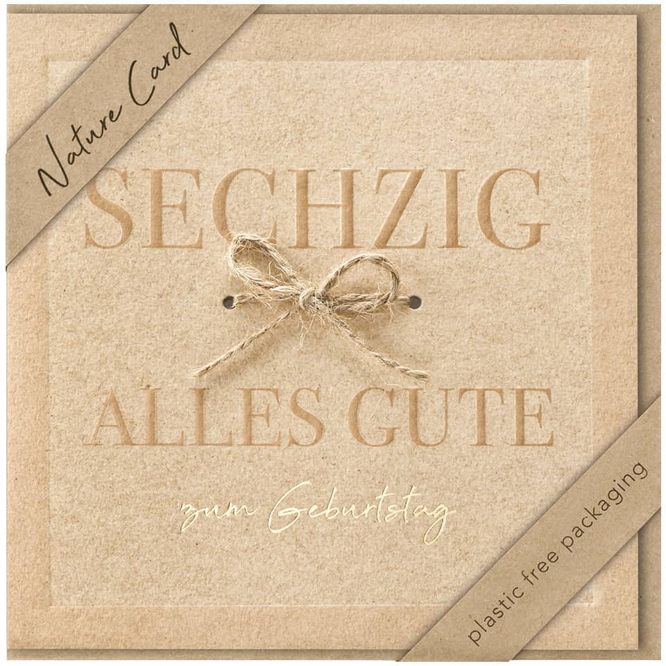 Geburtstagskarte Zahl 60 - Nature Card, inkl. Umschlag