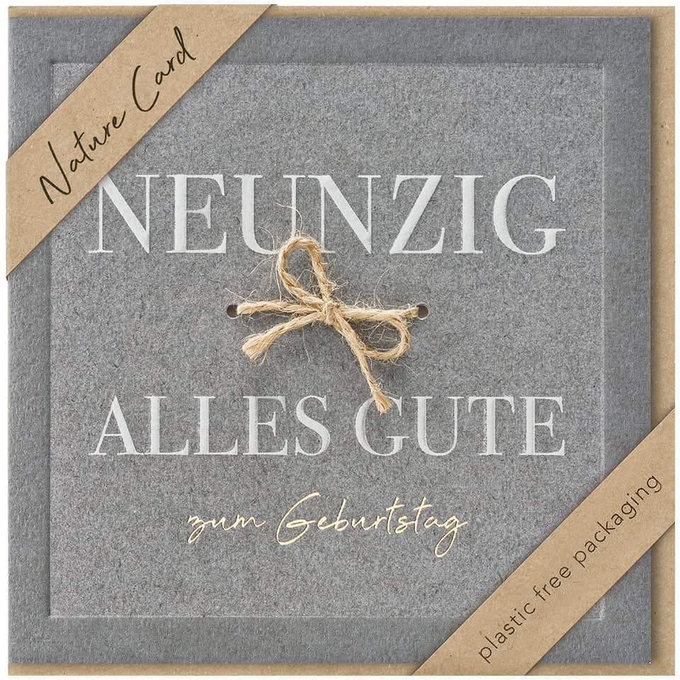 Geburtstagskarte Zahl 90 - Nature Card, inkl. Umschlag