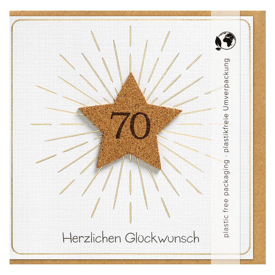 Geburtstagskarte Moments Zahl 70 - inkl. Umschlag
