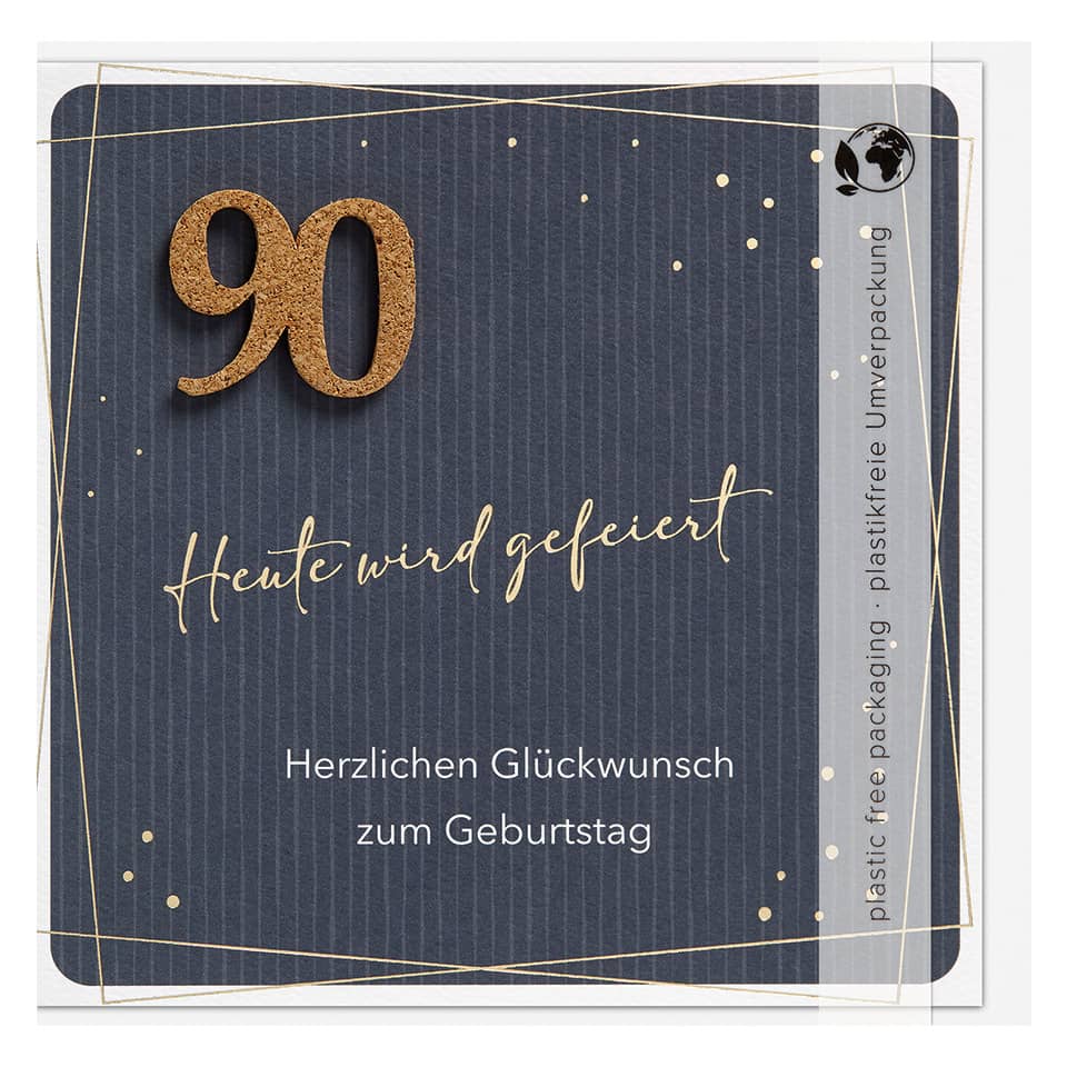 Geburtstagskarte Moments Zahl 90 - inkl. Umschlag