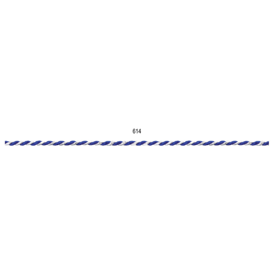 Kordel - 2 mm x 50 m, blau/weiß