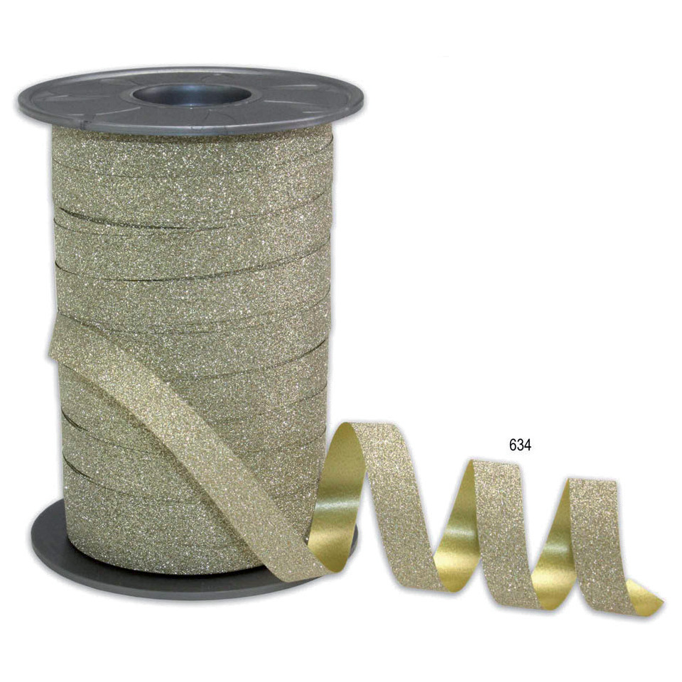 Ringelband - 10 mm x 100 m, Glitter gold