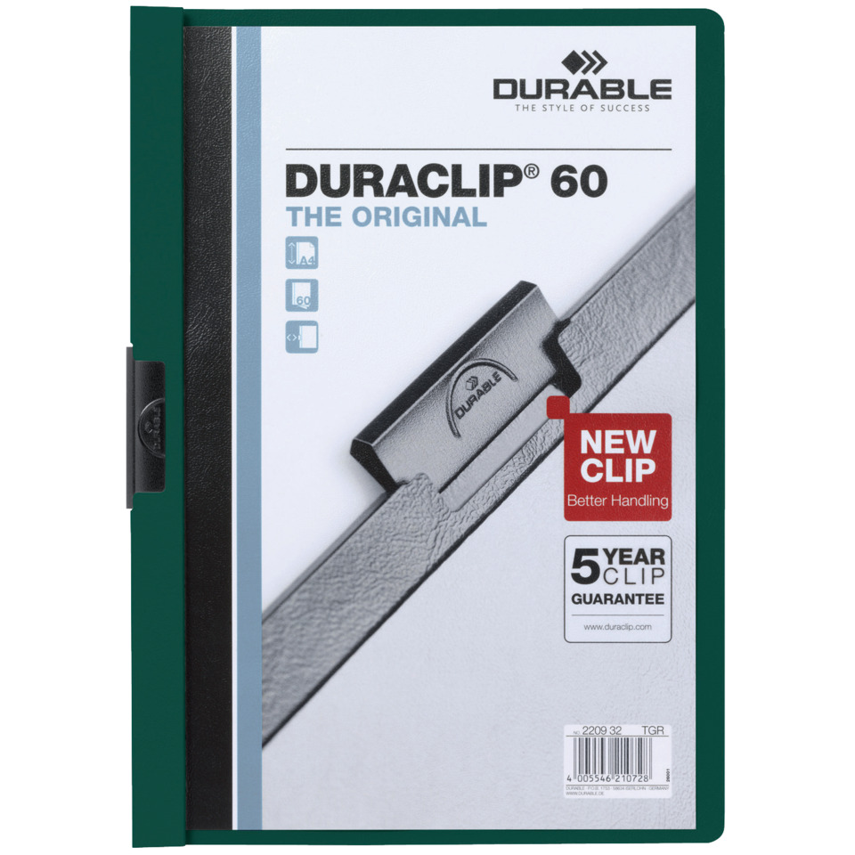 Klemm-Mappe DURACLIP® 60 - A4, petrol/dunkelgrün