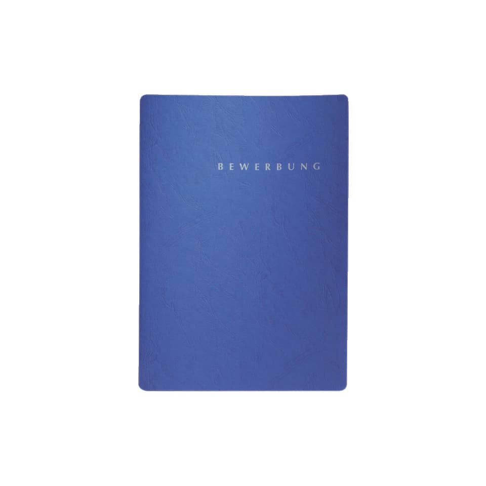 Bewerbungsmappe Select - blau, 3-teilig, Klemmschiene und Halbmondstanzung