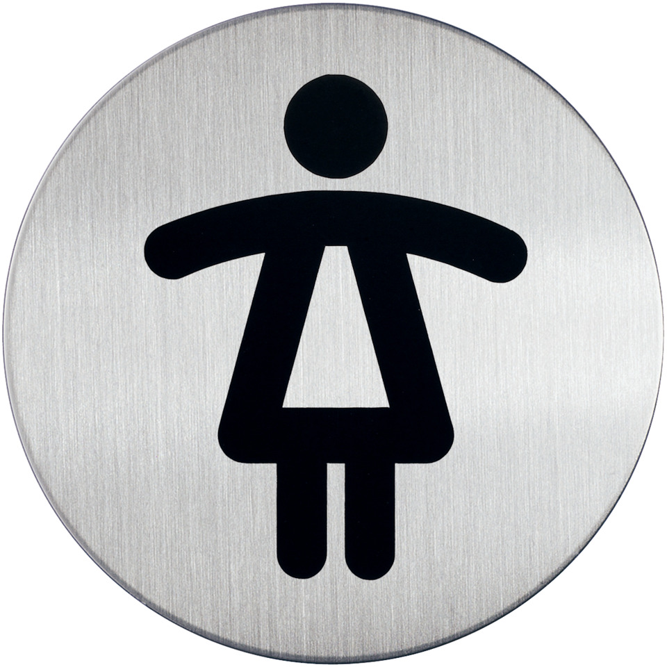 PICTO WC Damen, 83 mm Durchmesser, metallic silber