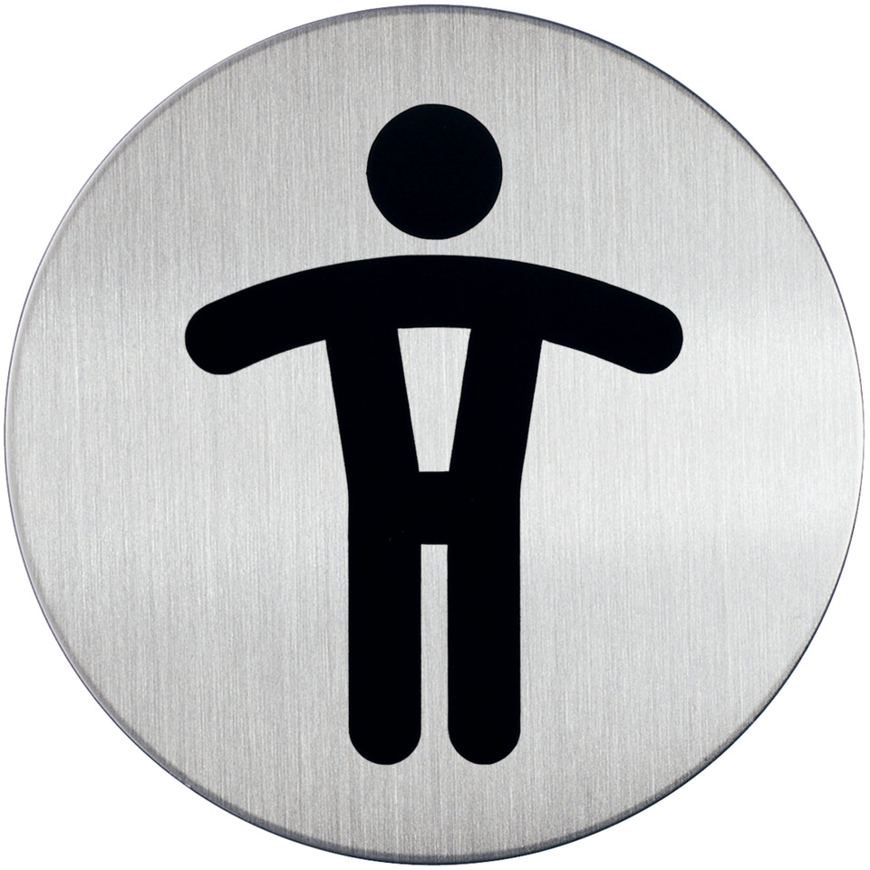 PICTO WC Herren, 83 mm Durchmesser, metallic silber