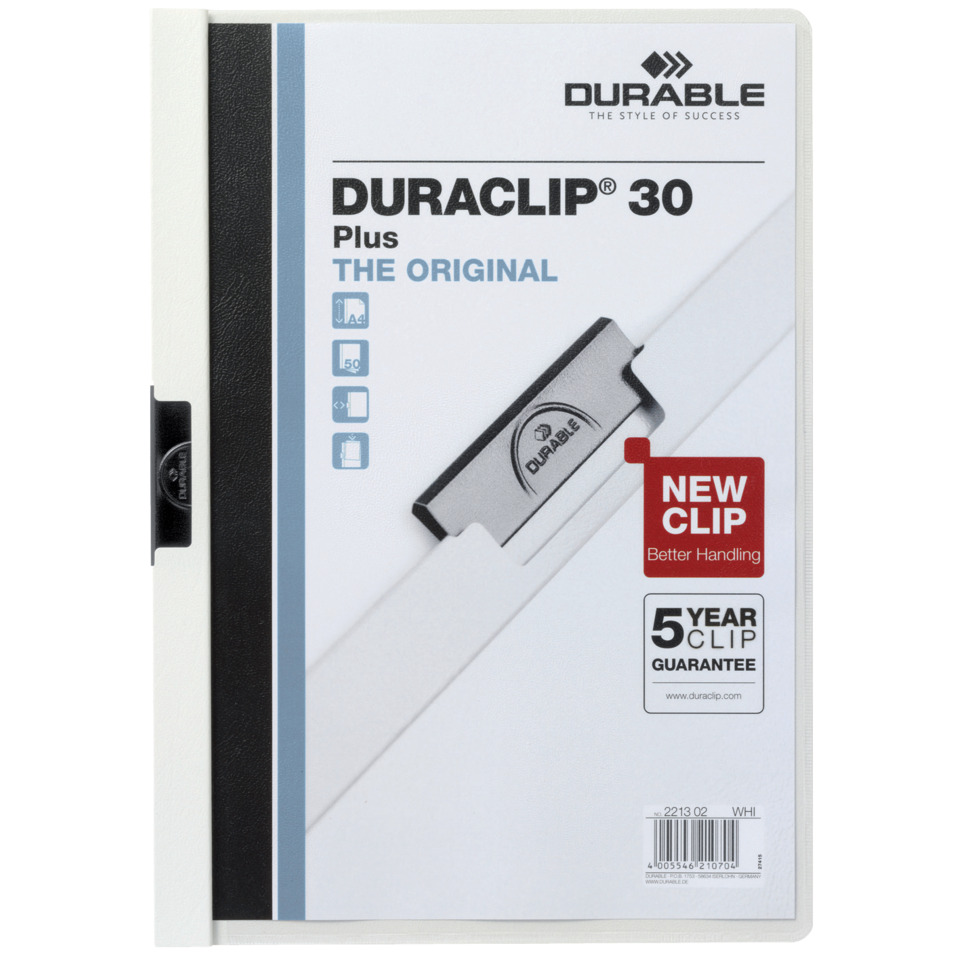 Klemm-Mappe DURACLIP® 30 PLUS - A4, weiß