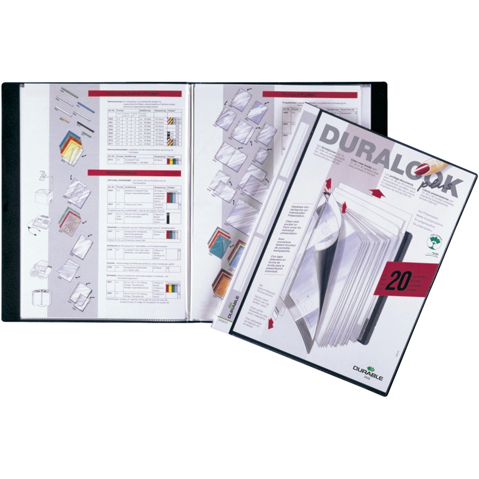 Sichtbuch DURALOOK® PLUS - A4, 20 Hüllen, 17 mm, schwarz