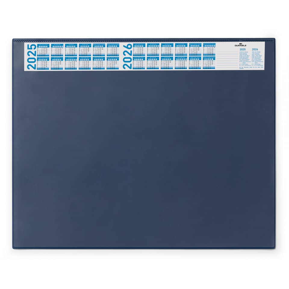 Schreibunterlage mit Jahreskalender - PVC, 650 x 520 mm, dunkelblau