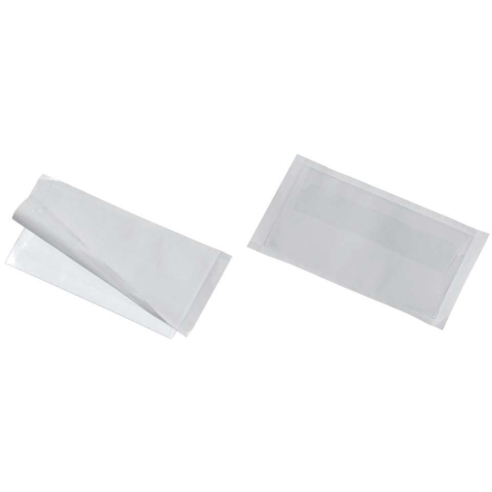 Selbstklebetasche POCKETFIX®, Größe: 110x62mm, m.Klappe, transparent, 10St.