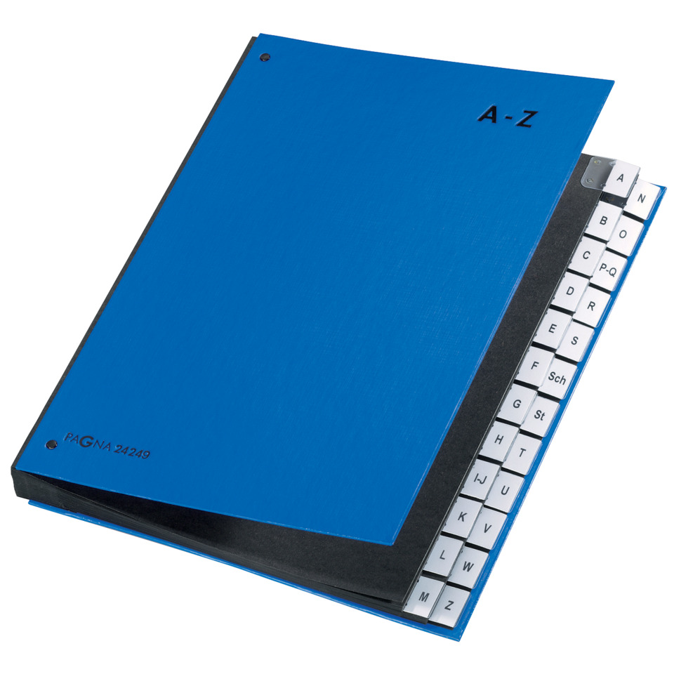 Pultordner Color-Einband - Tabe A - Z, 24 Fächer, blau