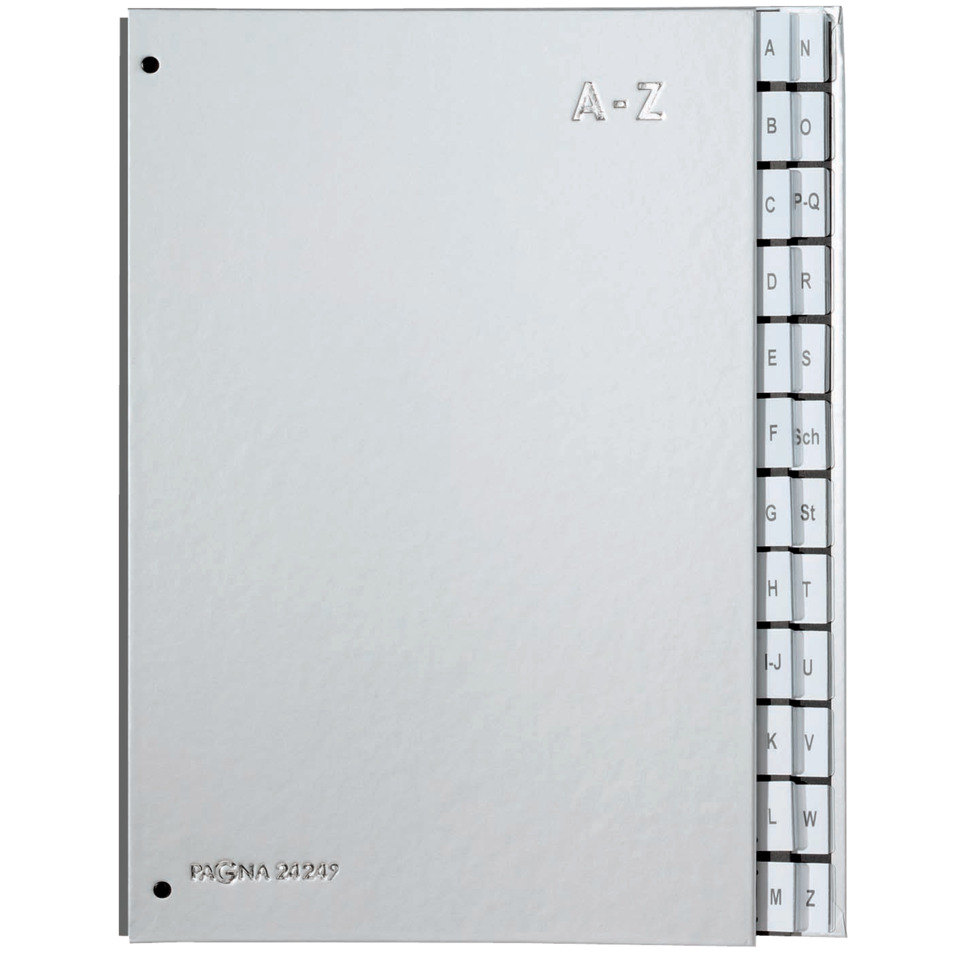Pultordner Color-Einband - Tabe A - Z, 24 Fächer, silber