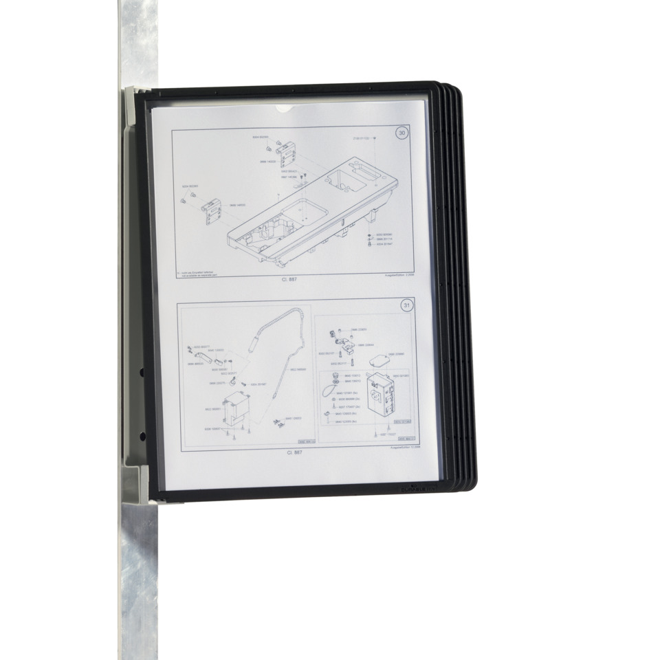 Sichttafelsystem VARIO® MAGNET WALL 5 - Wandset, 5 Sichttafeln A4, schwarz