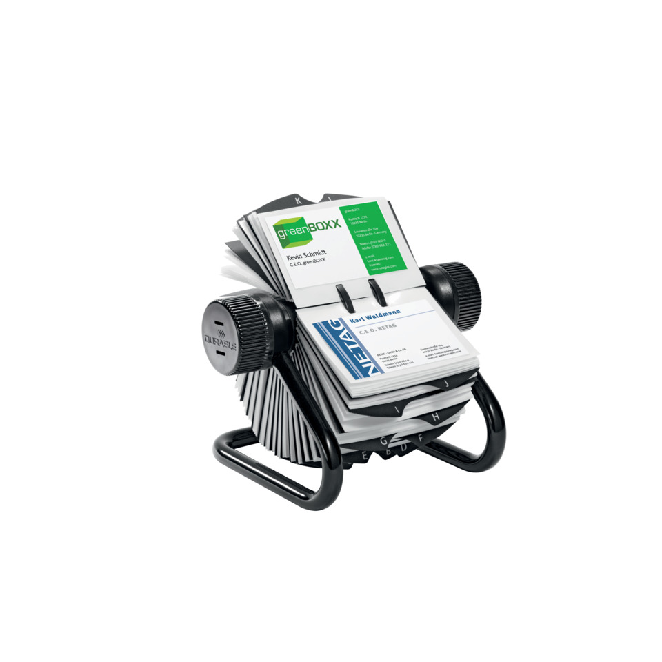 VISIFIX® Rollkartei, inkl. 200 Hüllen und 25tlg. Register, für 400 Visitenkarten 104 x 72 mm