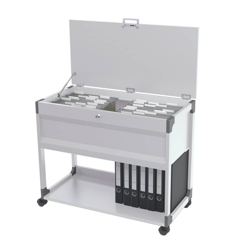 Hängemappenwagen SYSTEM FILE TROLLEY 100 MULTI TOP, grau
