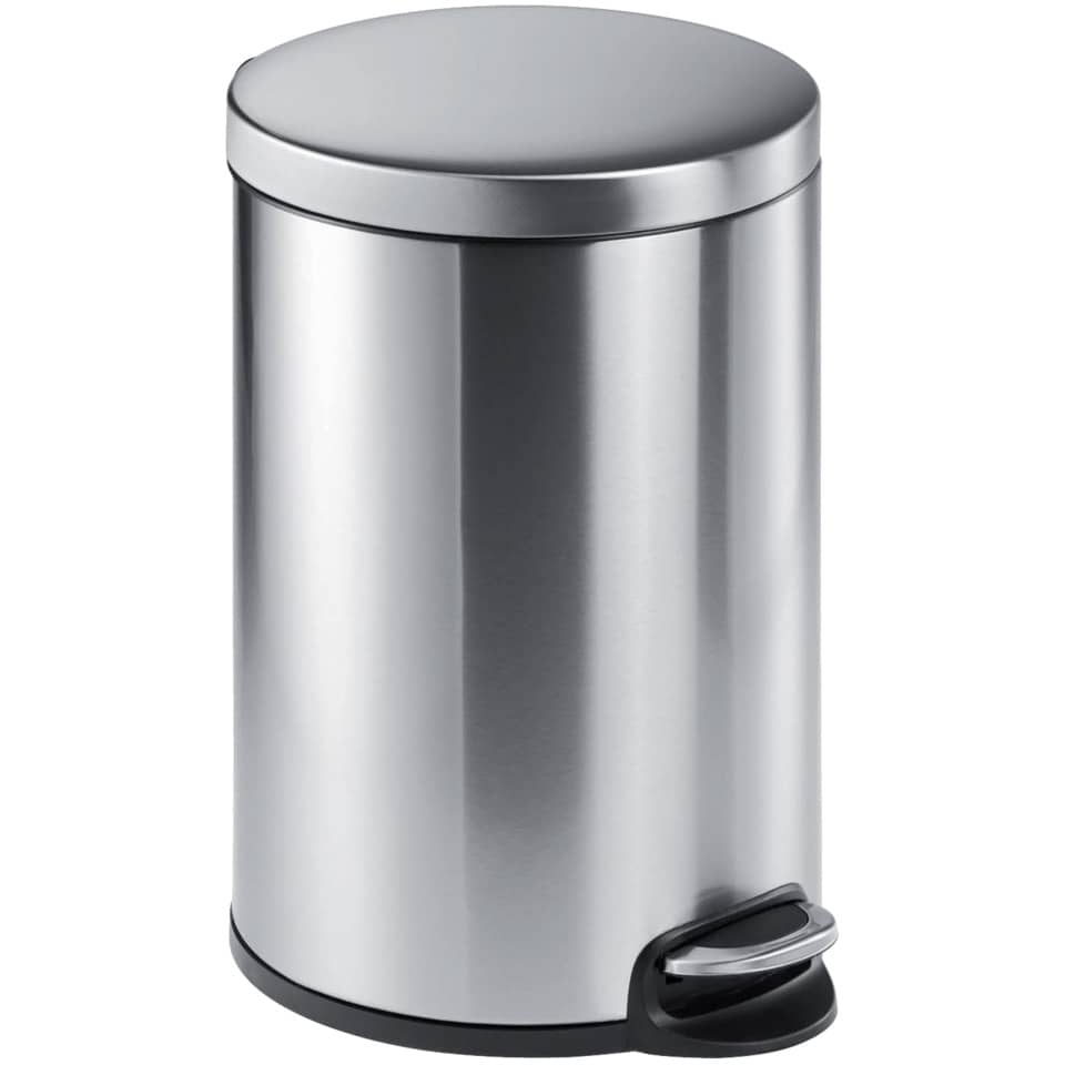 Treteimer, Edelstahl, rund, 455 x 360 mm x Ø 292 mm, 20 l, metallic silber