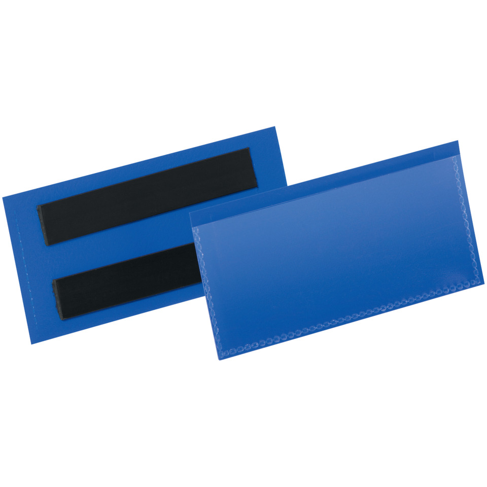 Kennzeichnungstasche - magnetisch, 100 x 38 mm, PP, dokumentenecht, dunkelblau, 50 Stück