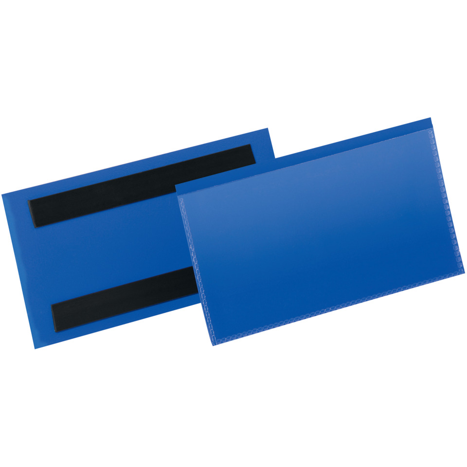 Kennzeichnungstasche - magnetisch, 150 x 67 mm, PP, dokumentenecht, dunkelblau, 50 Stück
