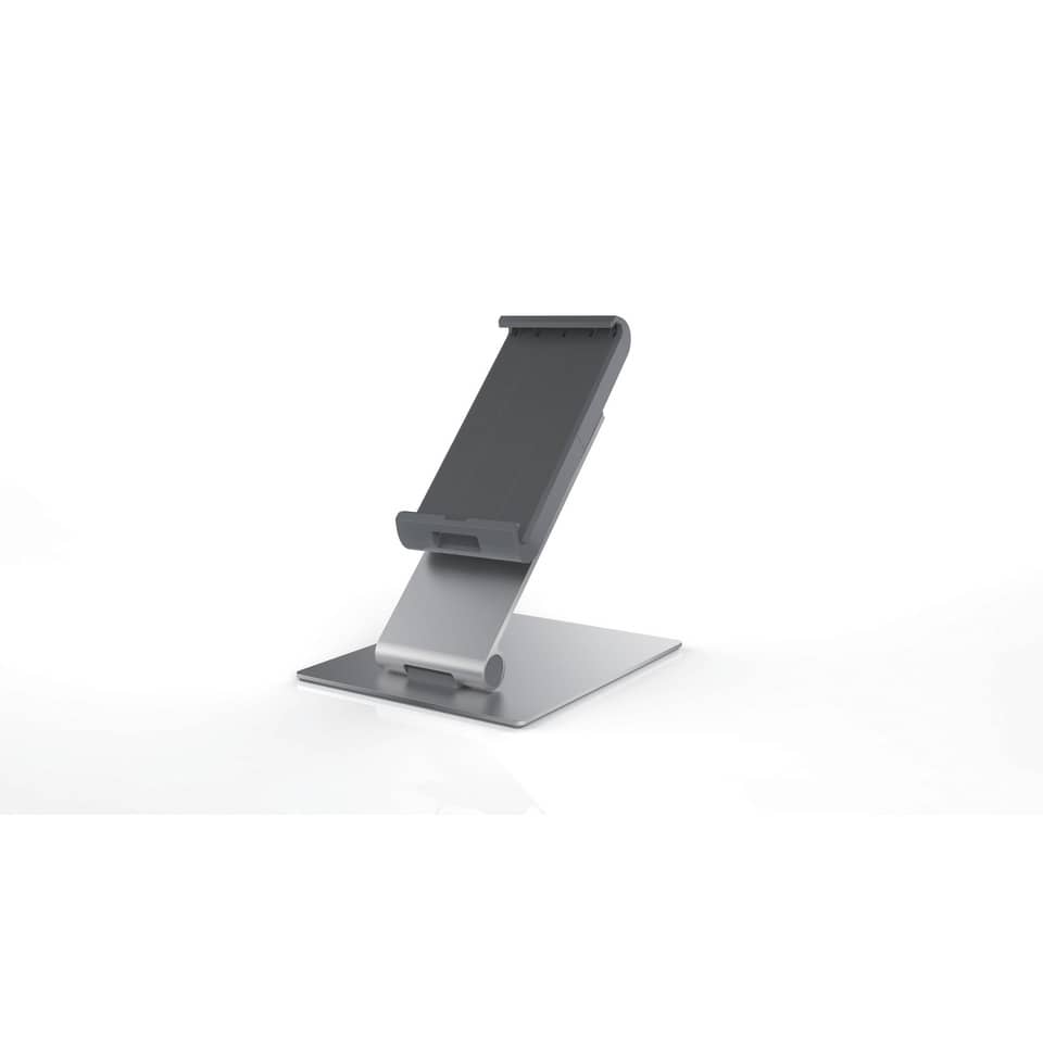 Tablet Halter HOLDER TABLE, Tischständer, Stahlblech, Aluminium, ABS, metallic silber