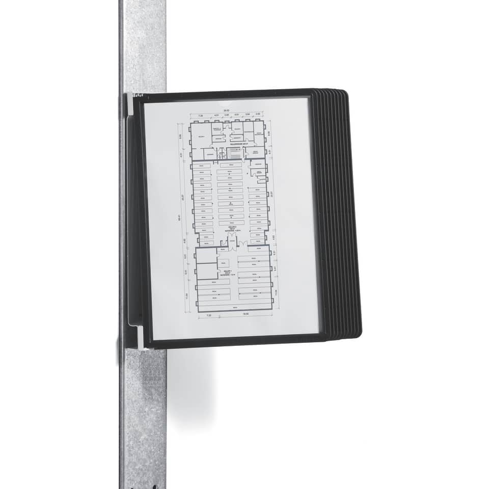Sichttafelsystem VARIO® MAGNET WALL 10 - Wandset, 10 Sichttafeln A4, schwarz