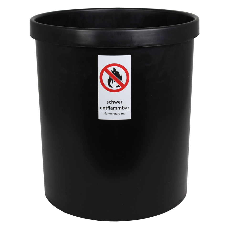 Sicherheitspapierkorb, 18 Liter - schwarz, Ø min/max: 250/290 / 330 mm hoch