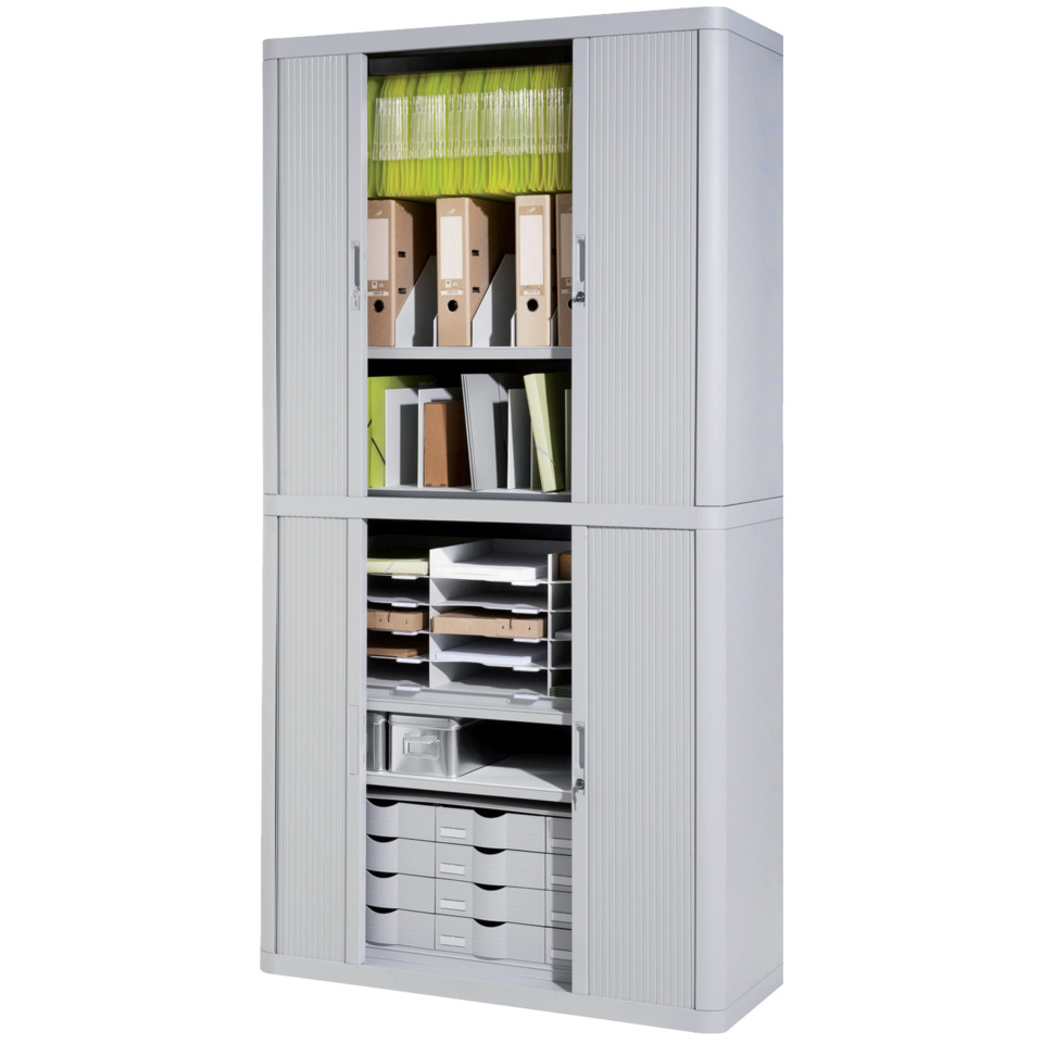 Rollladenschrank easyOffice 2-Meter Schrank, grau