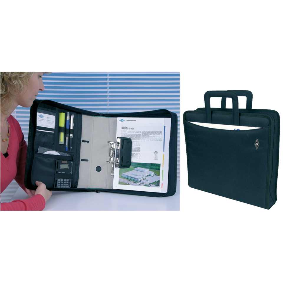 Ordnertasche - A4-Ordner bis 75 mm Rücken, schwarz, Polyester
