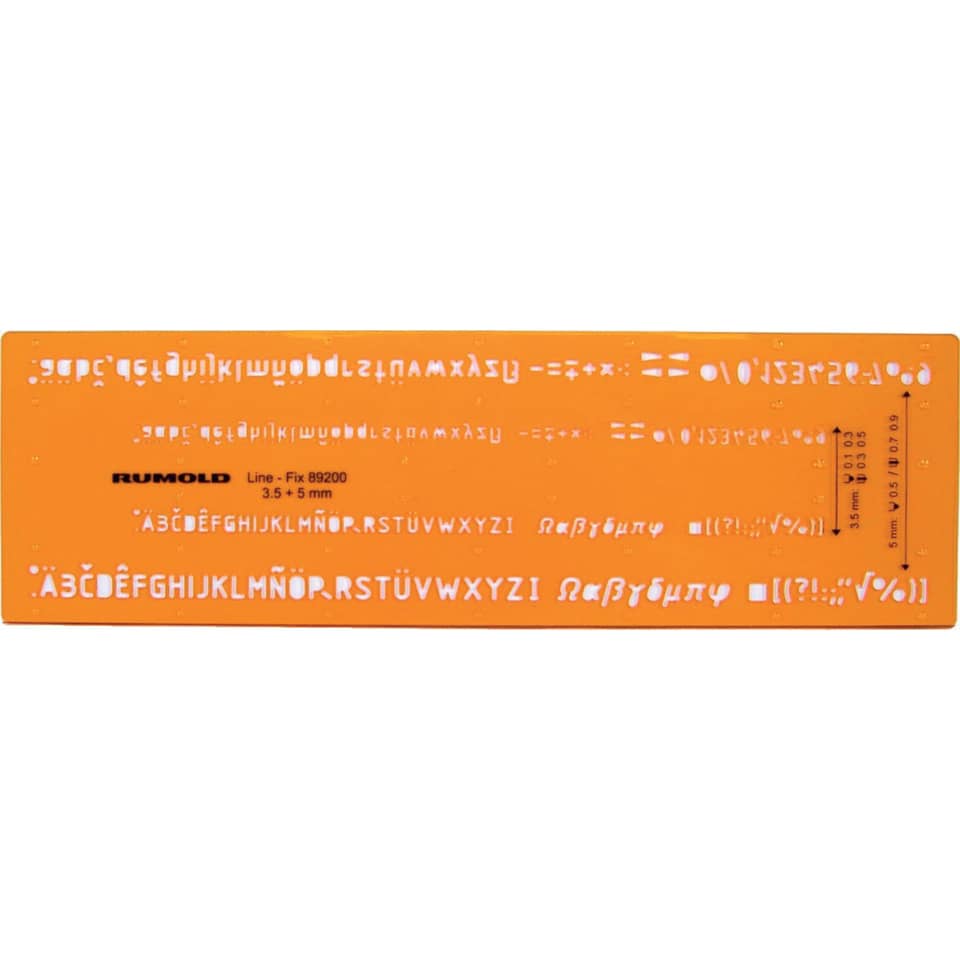 Schriftschablone - Schrifthöhe 0,35 mm und 0,5 mm