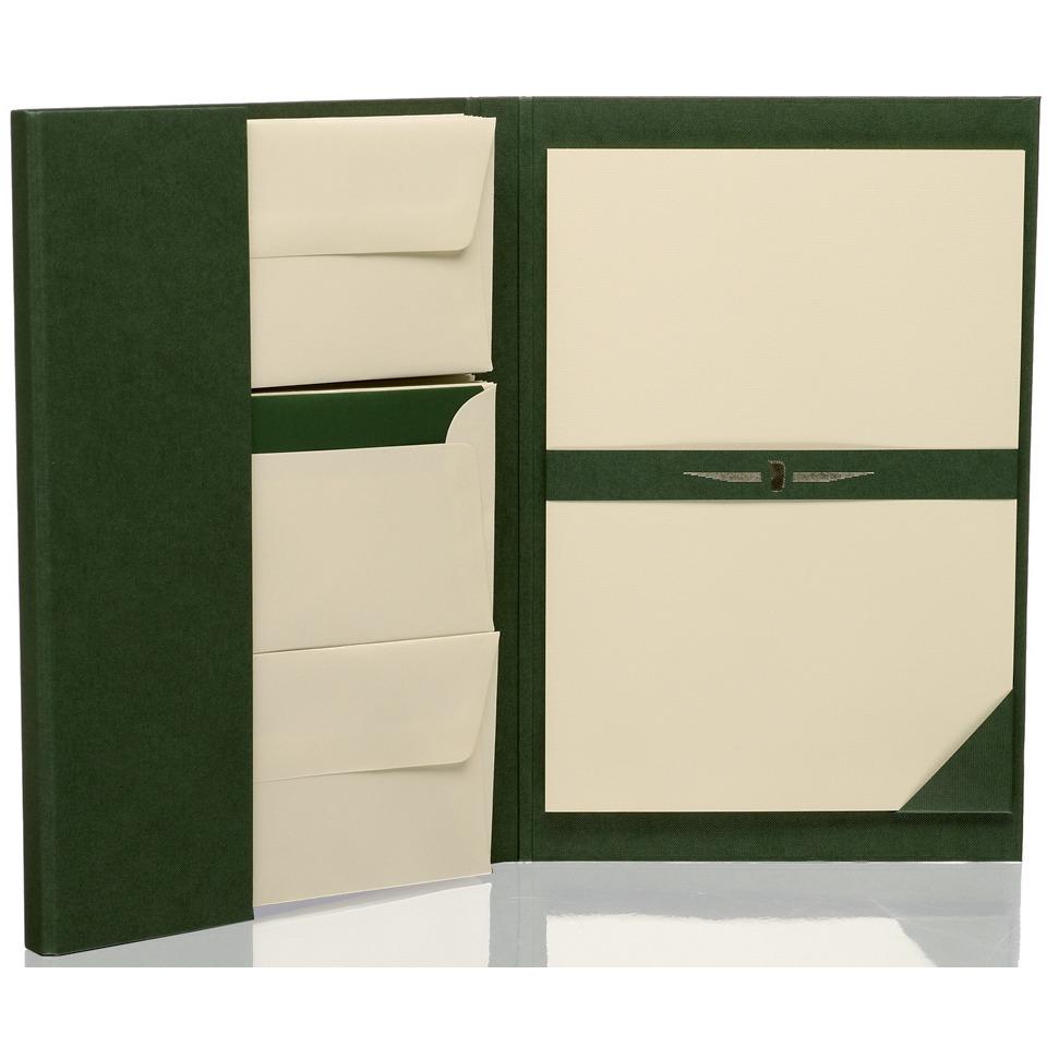 Paper Royal Briefpapiermappe - grün, 25/25, A4/DL, chamois gerippt