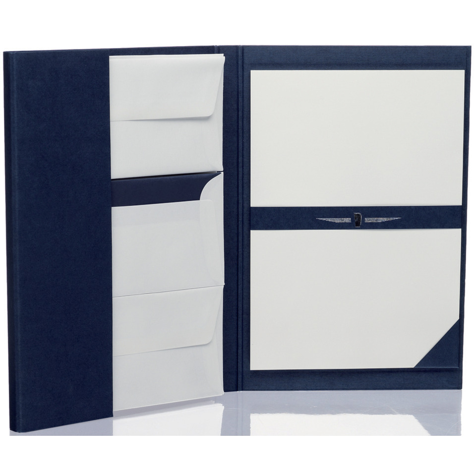 Paper Royal Briefpapiermappe - blau, 25/25, A4/DL, weiß gerippt