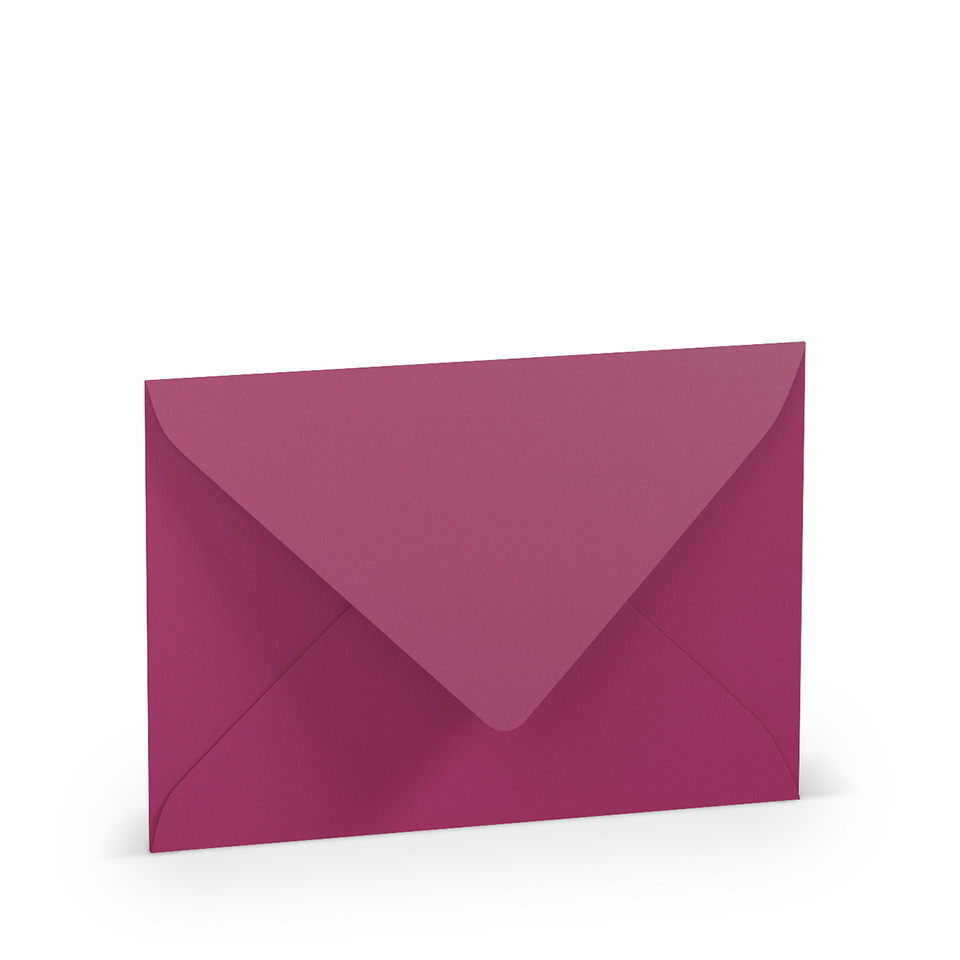 Briefhülle Paperado - C6, 100 g/qm, amarena gerippt, Seidenfutter