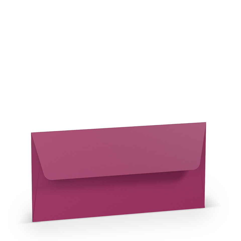 Briefhülle Paperado - DL, 100 g/qm, amarena gerippt, Seidenfutter