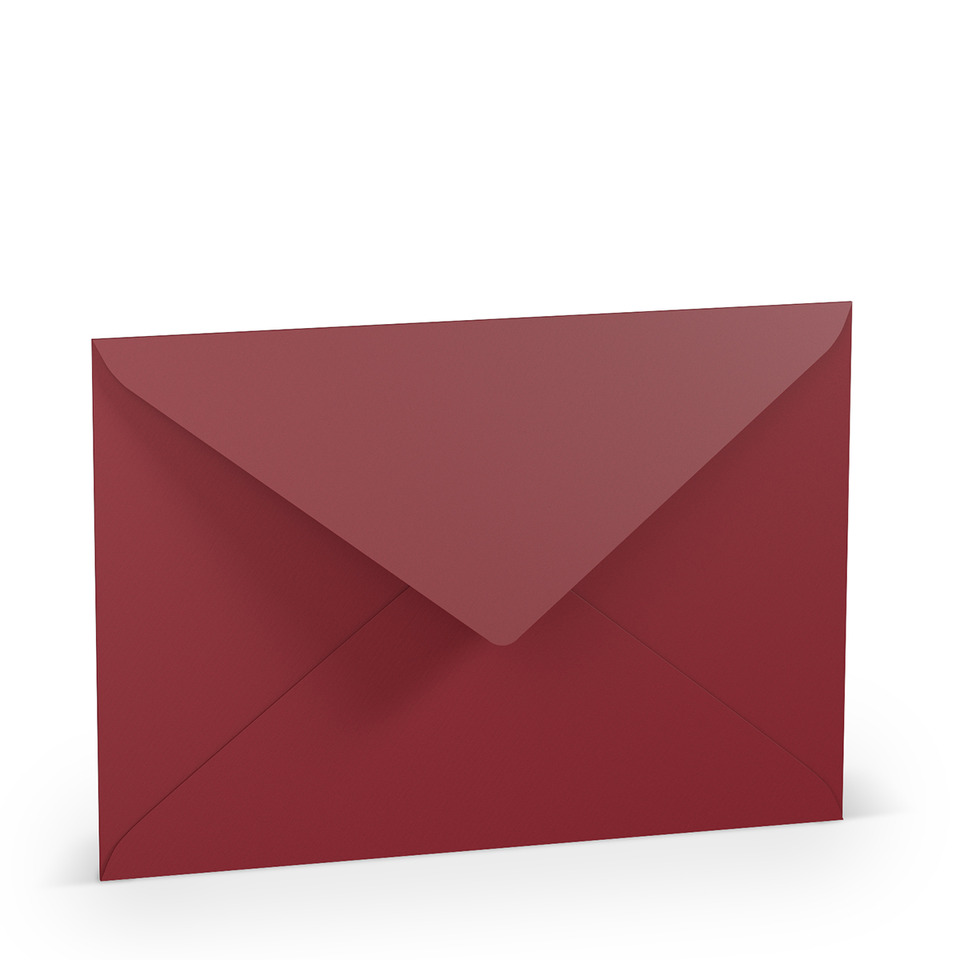 Briefhülle Paperado - C5, 100 g/qm, rosso gerippt, Seidenfutter