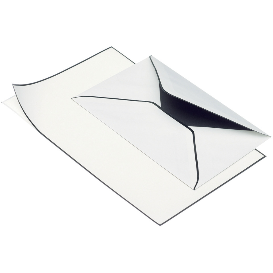 Briefmappe Trauerpost - A5/C6 weiß matt, je 5 Stück