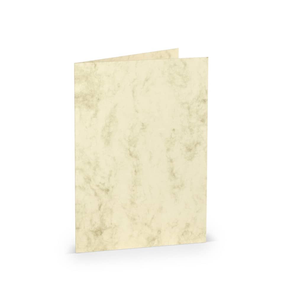 Briefkarte Paperado - B6, 220 g/qm, doppelt, hoch, chamois marmora