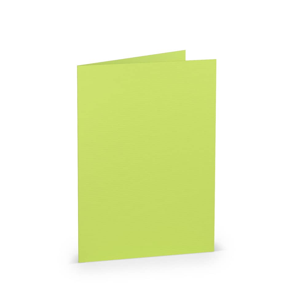 Briefkarte Paperado - B6, 220 g/qm, doppelt, hoch, maigrün gerippt