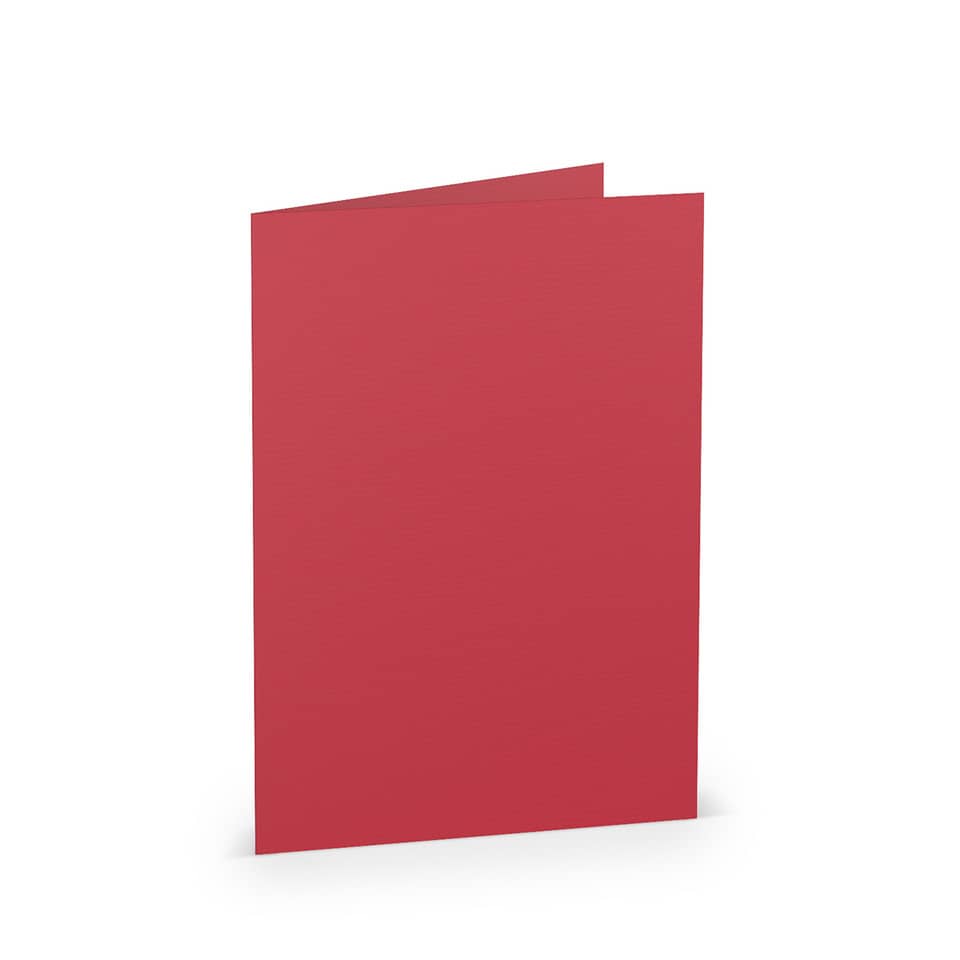 Briefkarte Paperado - B6, 220 g/qm, doppelt, hoch, rot gerippt