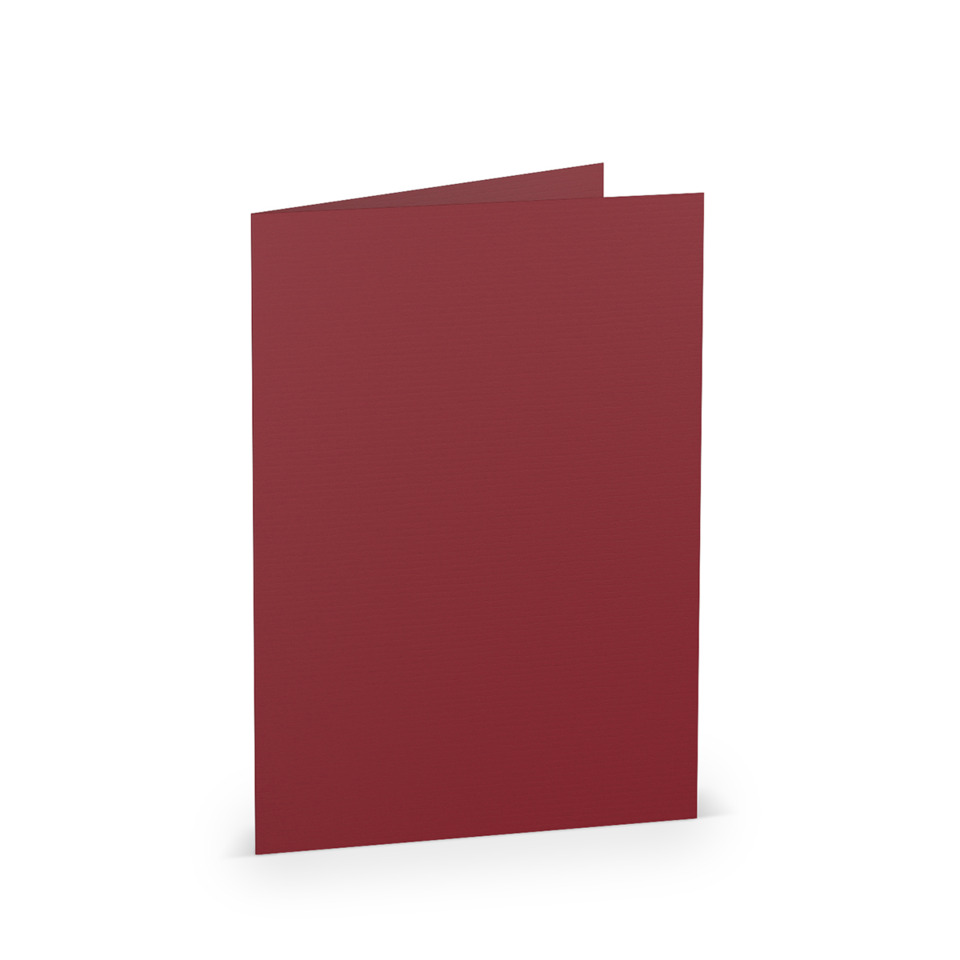 Briefkarte Paperado - B6, 220 g/qm, doppelt, hoch, rosso gerippt
