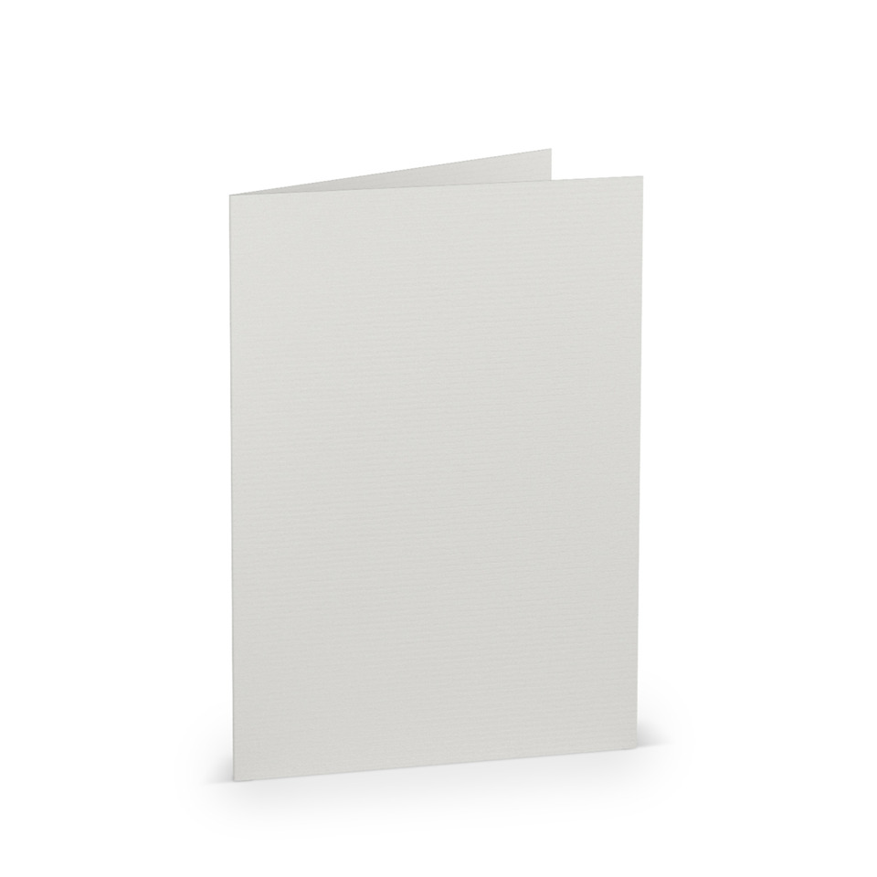 Briefkarte Paperado - B6, 220 g/qm, doppelt, hoch, eisgrau gerippt