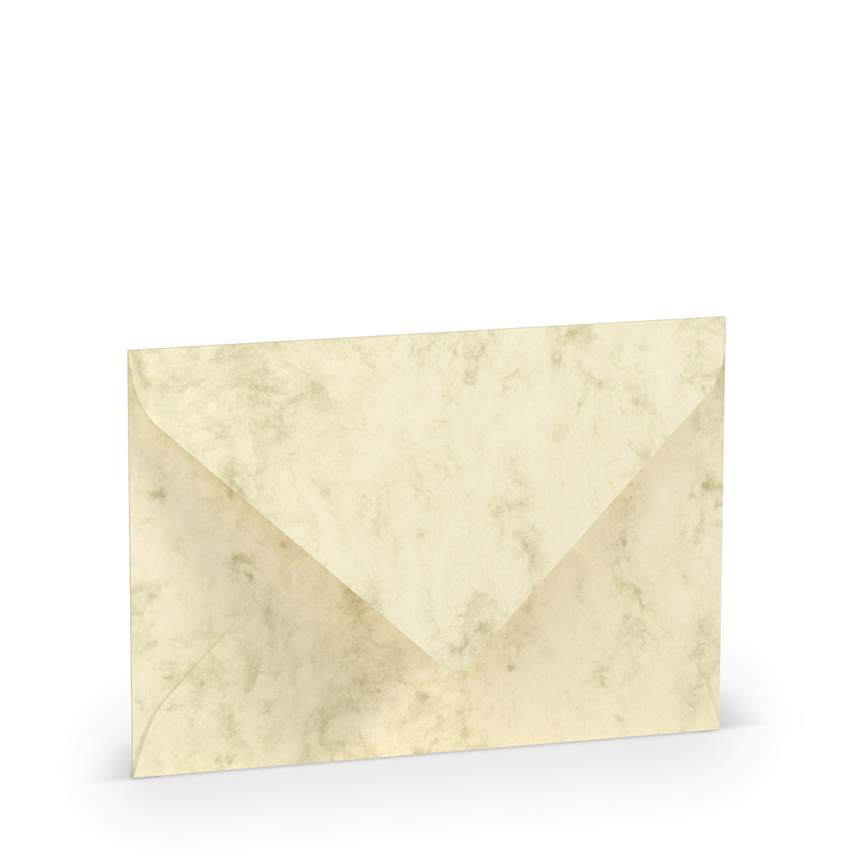 Briefhülle Paperado - B6, 100 g/qm, chamois marmora, Seidenfutter