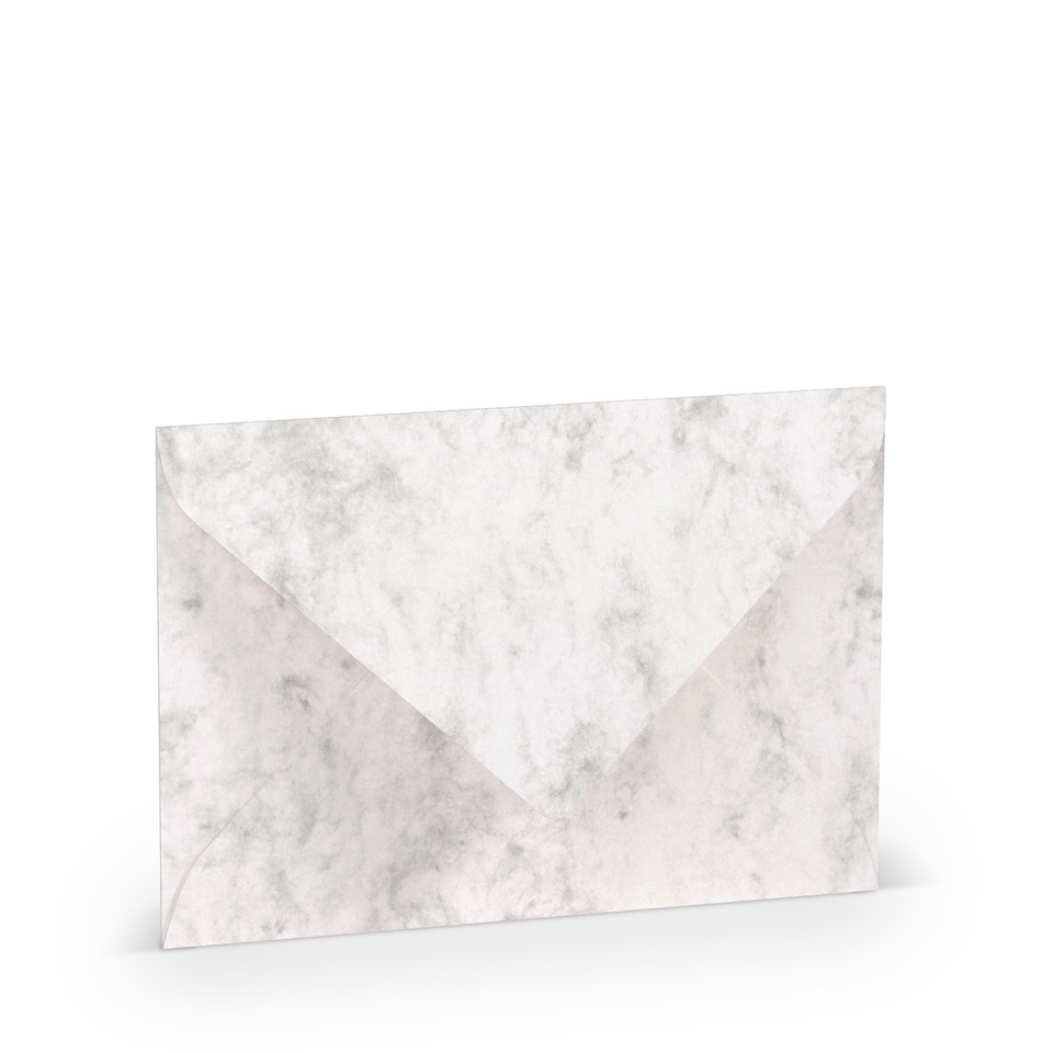 Briefhülle Paperado - B6, 100 g/qm, grau marmora, Seidenfutter