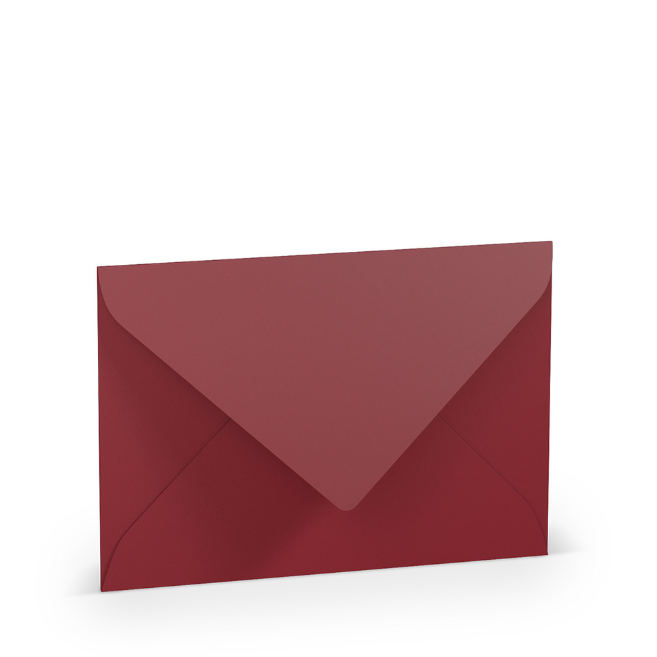 Briefhülle Paperado - B6, 100 g/qm, rosso gerippt, Seidenfutter