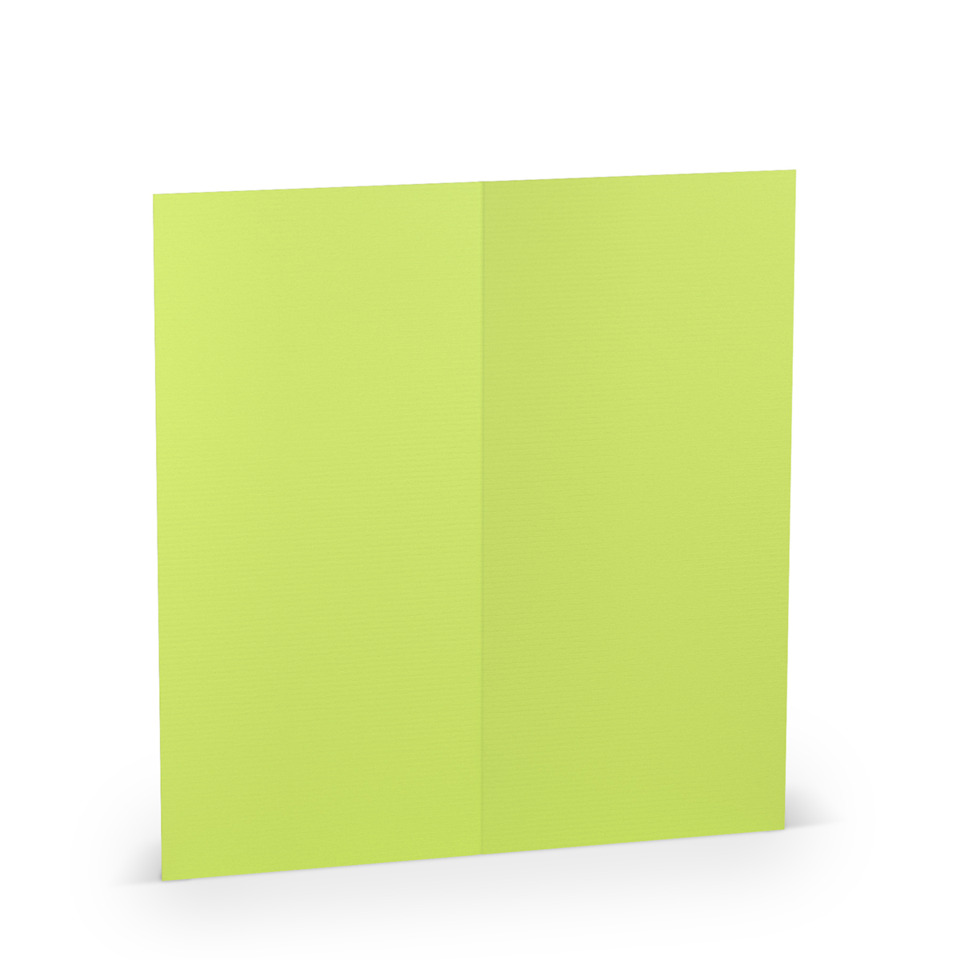 Briefkarte Paperado - DL, 220 g/qm, doppelt, hoch, planliegend, maigrün gerippt