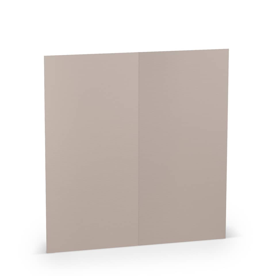 Briefkarte Paperado - DL, 220 g/qm, doppelt, hoch, planliegend, taupe gerippt